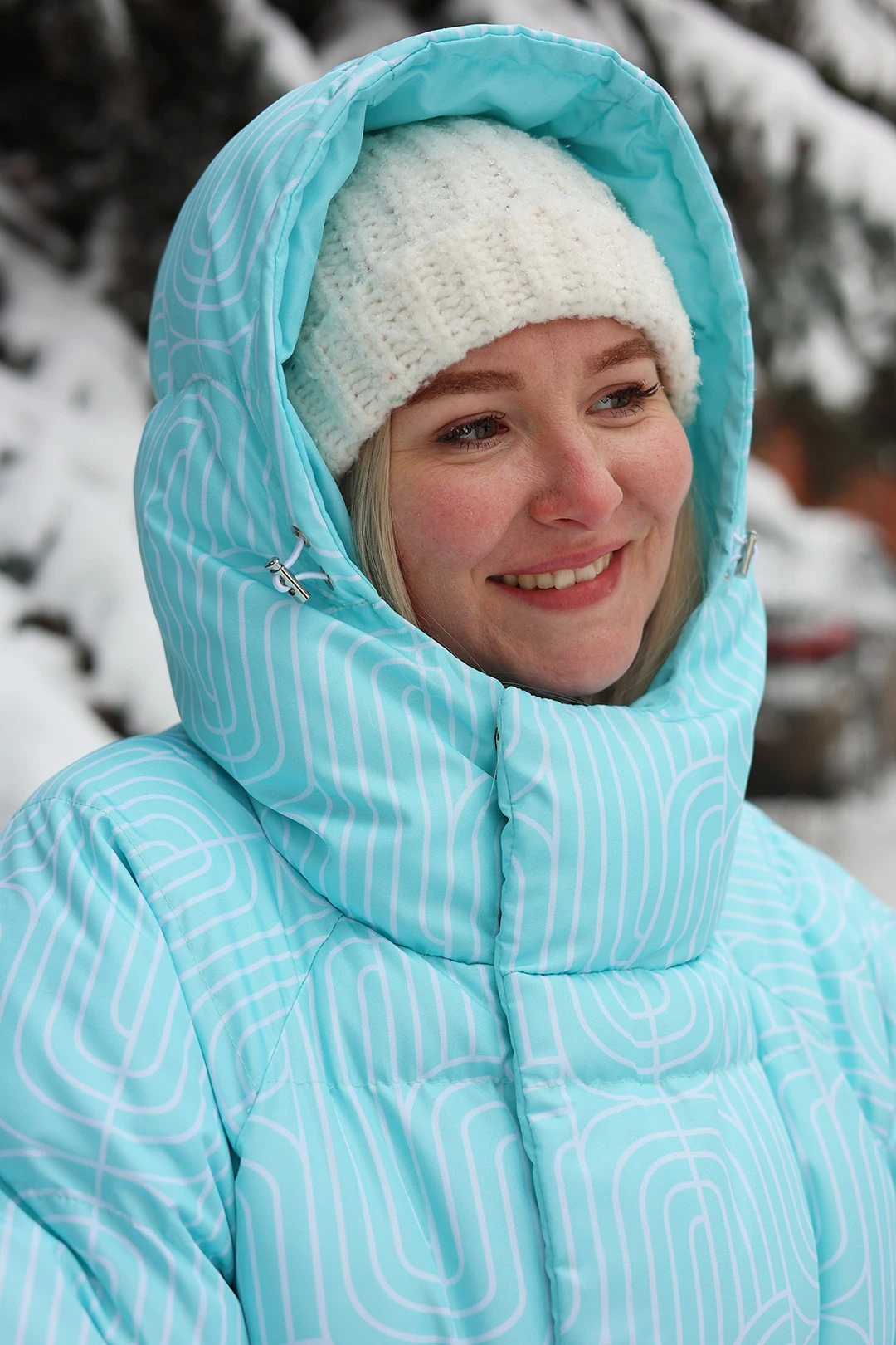 Пуховик Фридж с подкладом из лебяжьего пуха унисекс, с полной запечаткой#6