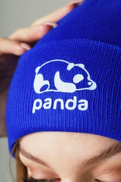 Шапка Филл двухслойная взрослая, однотонная "Panda "#1