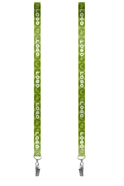 Купить ленту для бейджа репс ширина 2 см, с клипсой, с печатью "Logo"