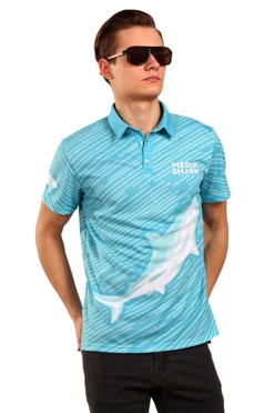 Купить футболку поло Стар унисекс "Media Shark"