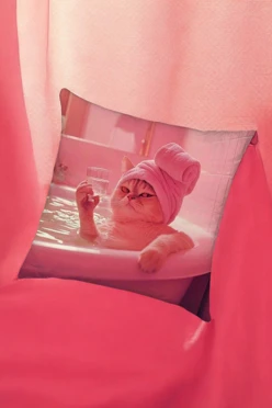 Купить подушку 50х50 см, с принтом "In the bathtub"