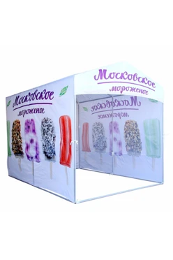 Купить Тент с полной запечаткой (без козырька) 2х3 м "Московское Мороженое"