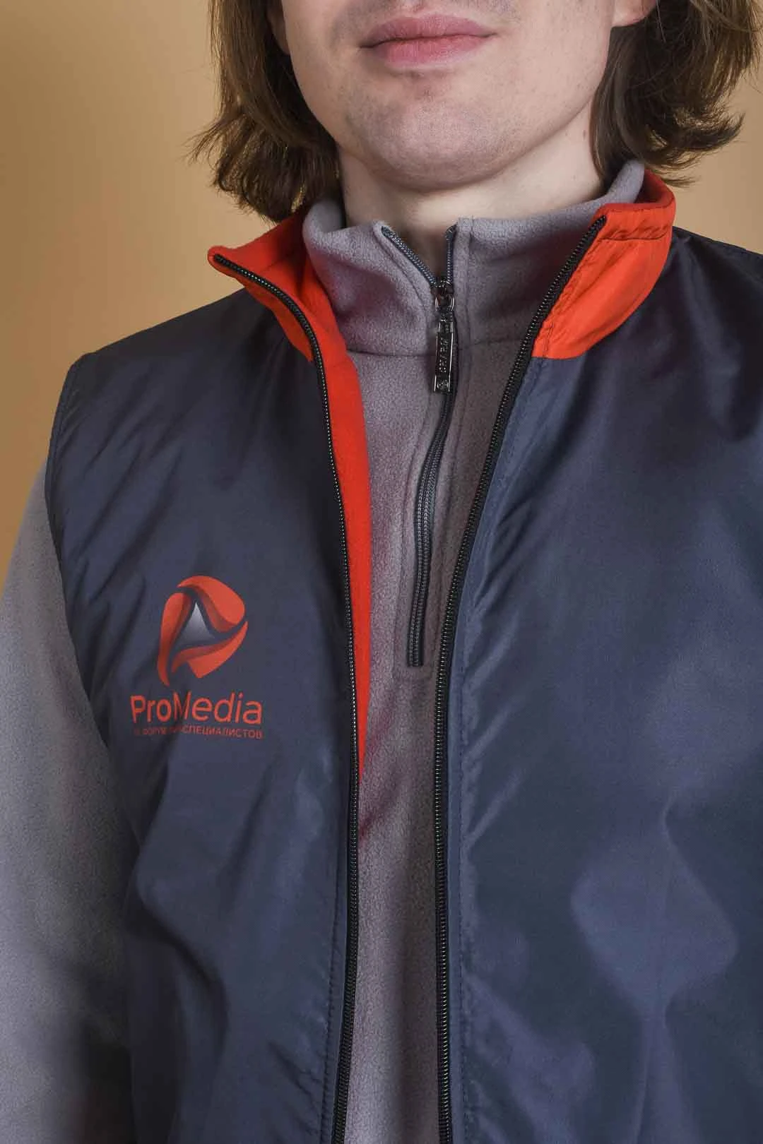 Жилет Пилот с подкладом из флиса унисекс, с полной запечаткой "ProMedia"#2