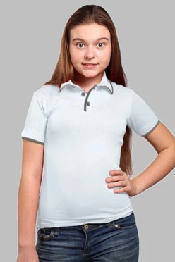Купить футболку поло Лайн детскую белую