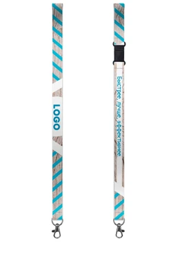 Купить ленту для бейджа блекаут ширина 2,5 см, с карабином-люкс и замком безопасного разрыва, с печатью "Faster, better, more efficient"