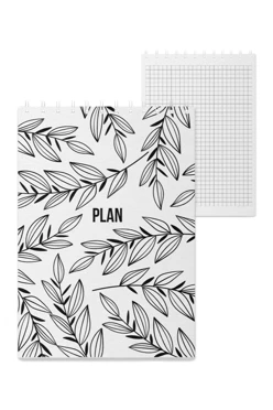 Купить блокнот фирменный А6 на пружине (40 листов) с принтом "Plan"