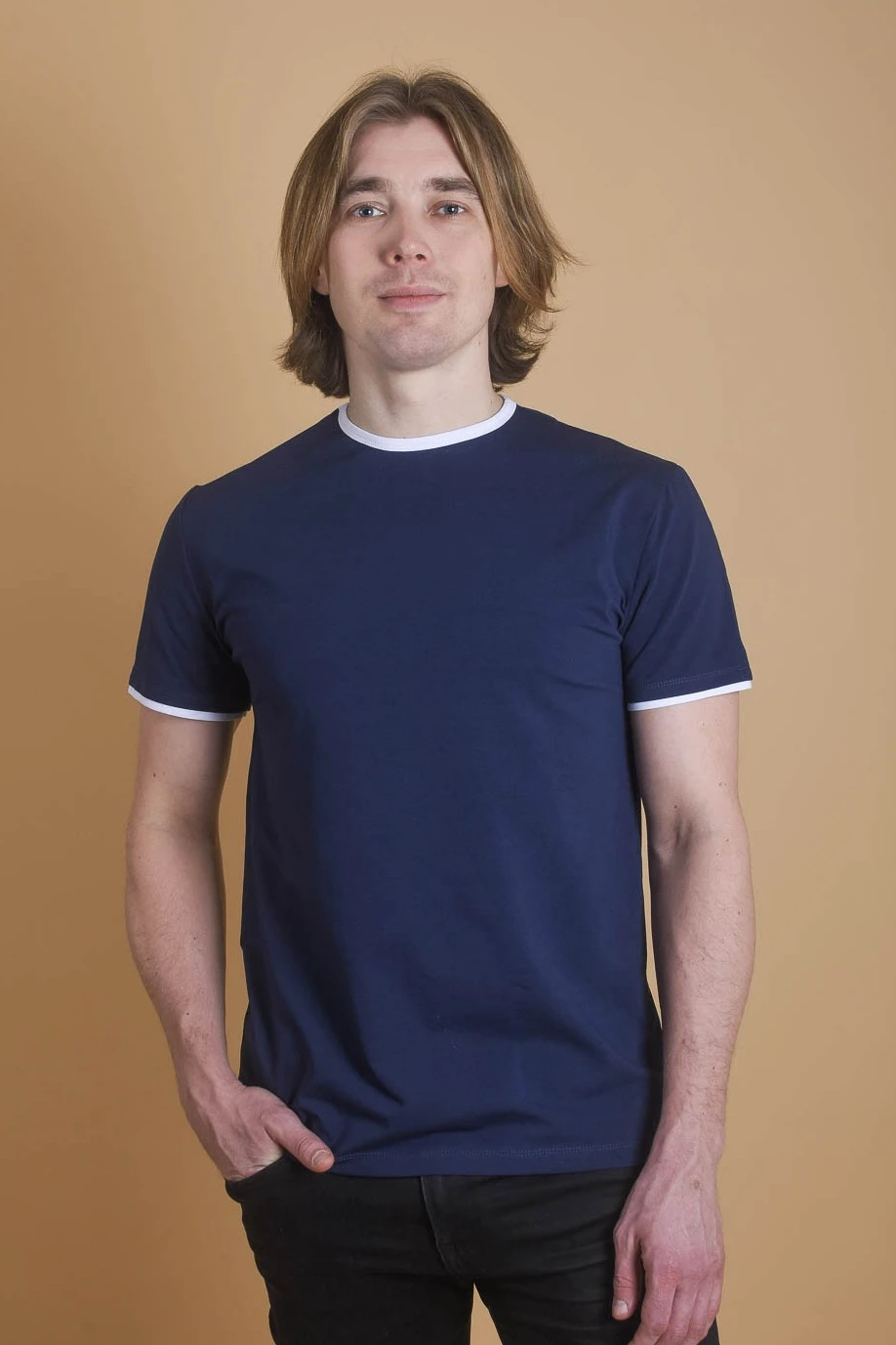 Купить темно сине-белую футболку Атлетик унисекс Купить темно сине-белую футболку Атлетик унисекс