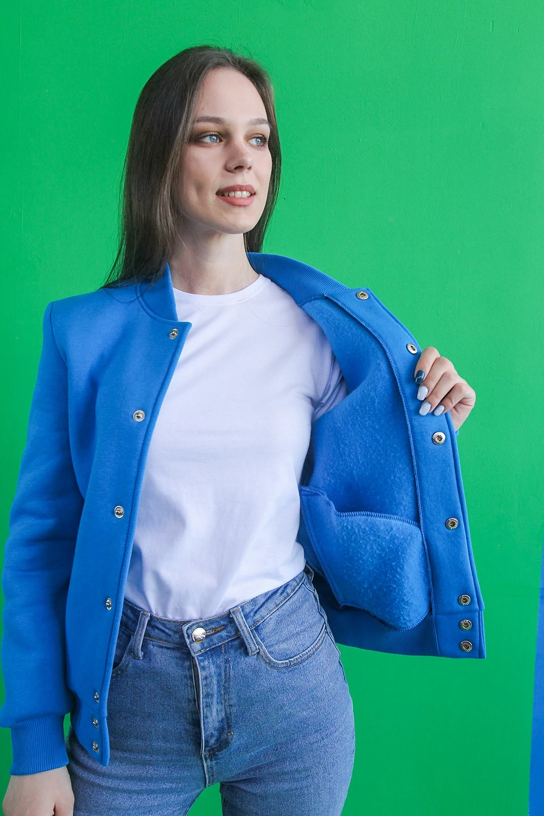 Купить бомбер Стайл унисекс однотонный голубой