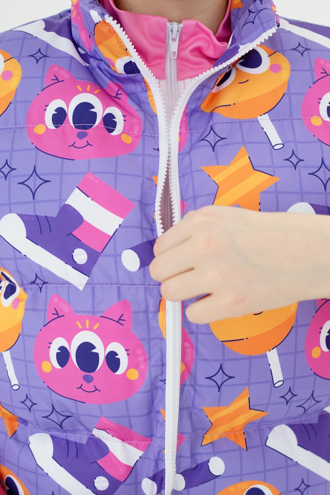 Жилет Морган Лайт с подкладом из лебяжьего пуха детский, с полной запечаткой "Funs"#3