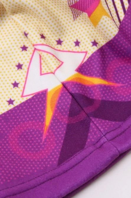 Шапка Лав флисовая однослойная детская, с полной запечаткой "Rock & Roll Girl"#7