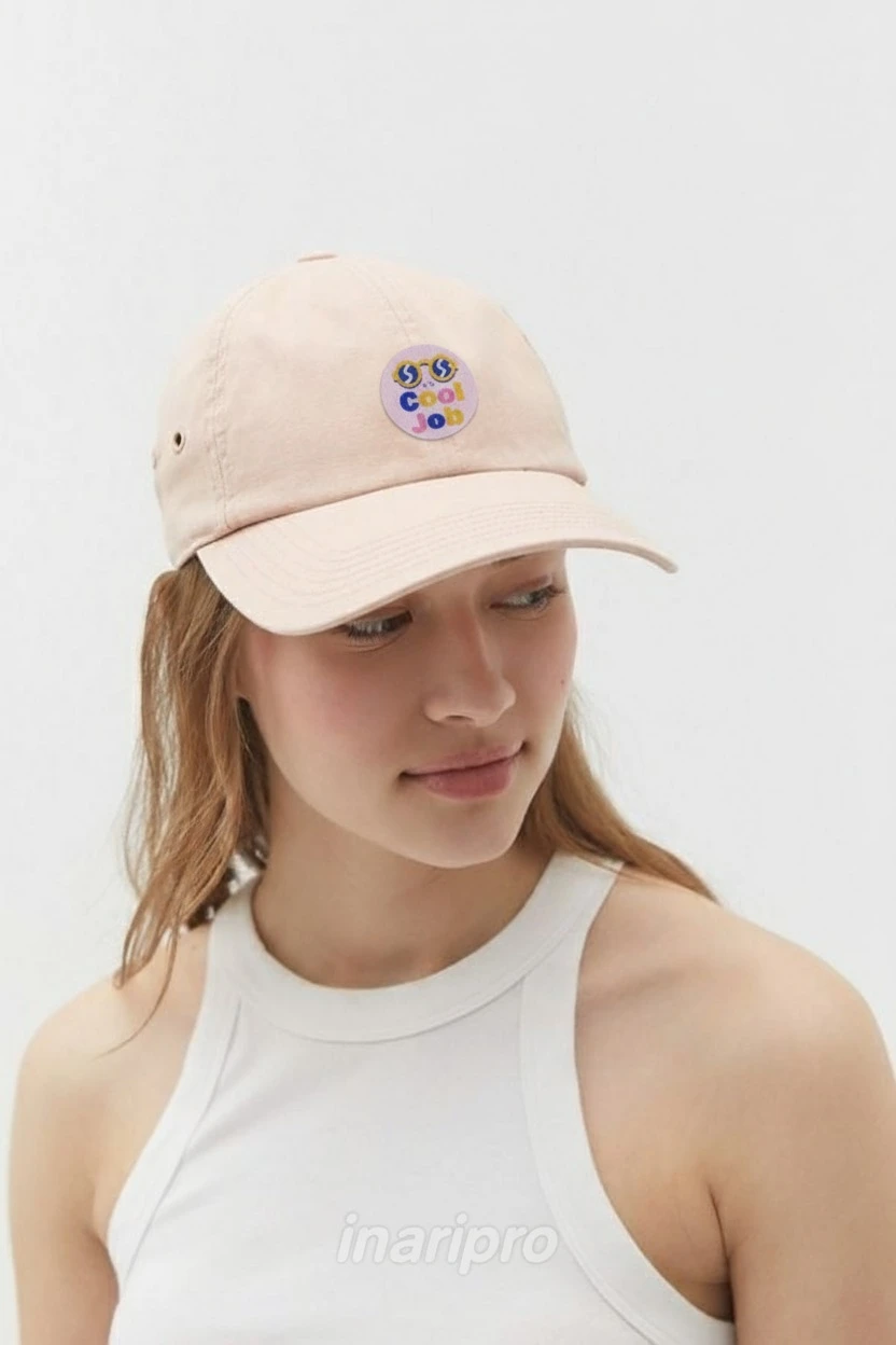 Наклейка-стикер Круг 5х5 см с печатью "Cool Job"#1