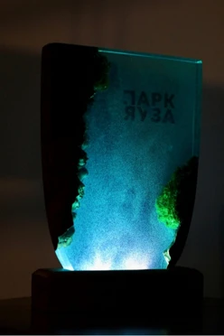 Светильник из дерева и смолы, 15х25 см#1