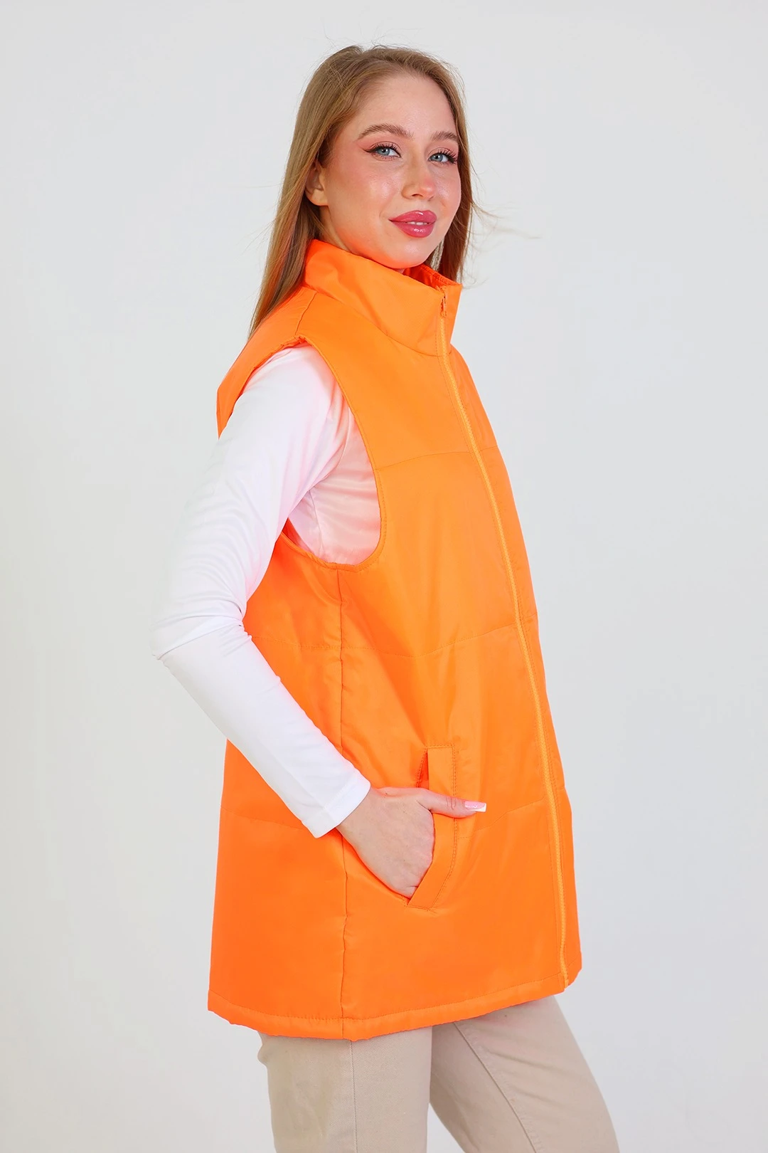Жилет Оливер унисекс, однотонный оранжевый#2