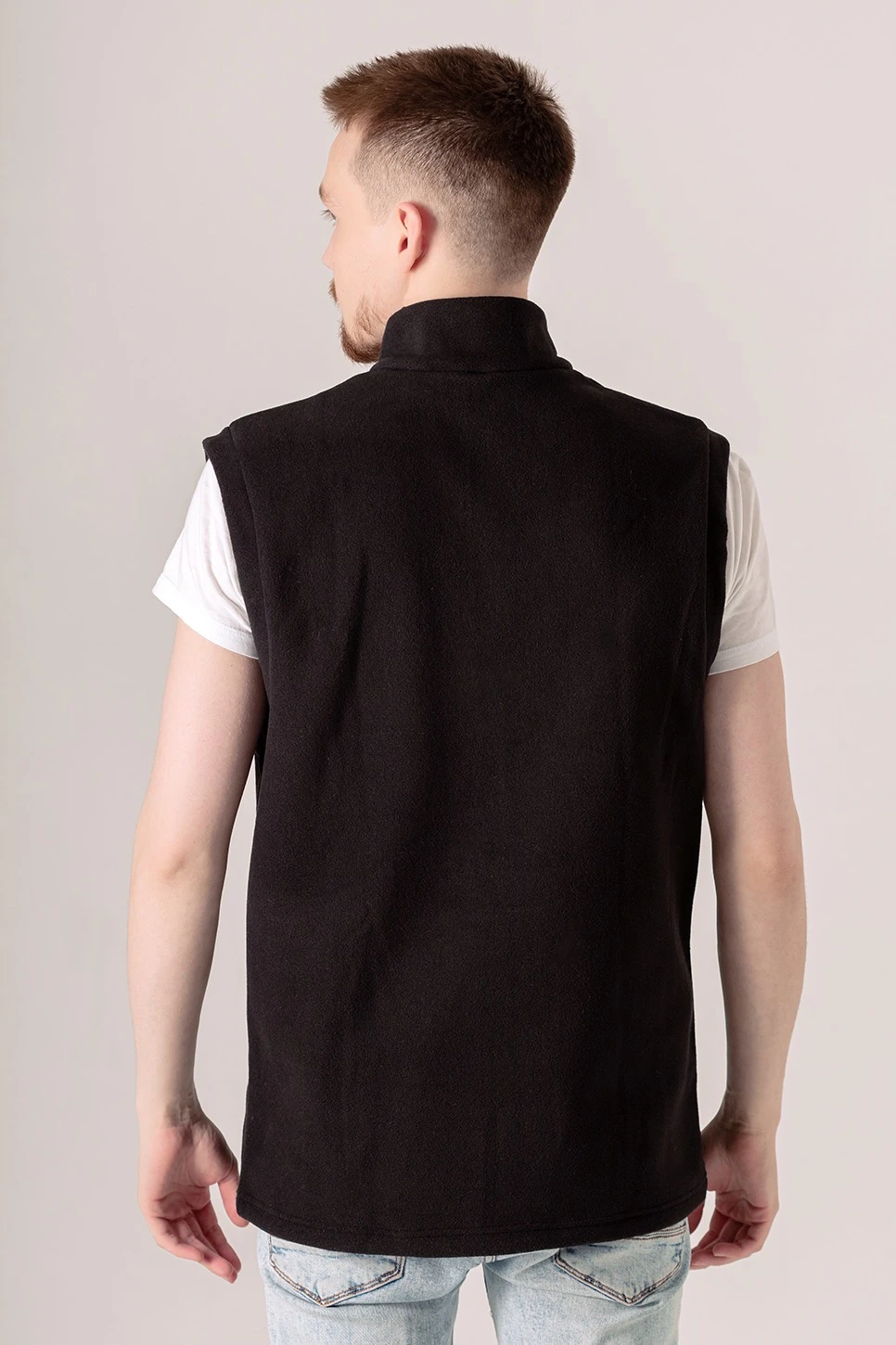 Жилет Браво флисовый без капюшона унисекс, однотонный черный#6 Жилет Браво флисовый без капюшона унисекс, однотонный черный#6