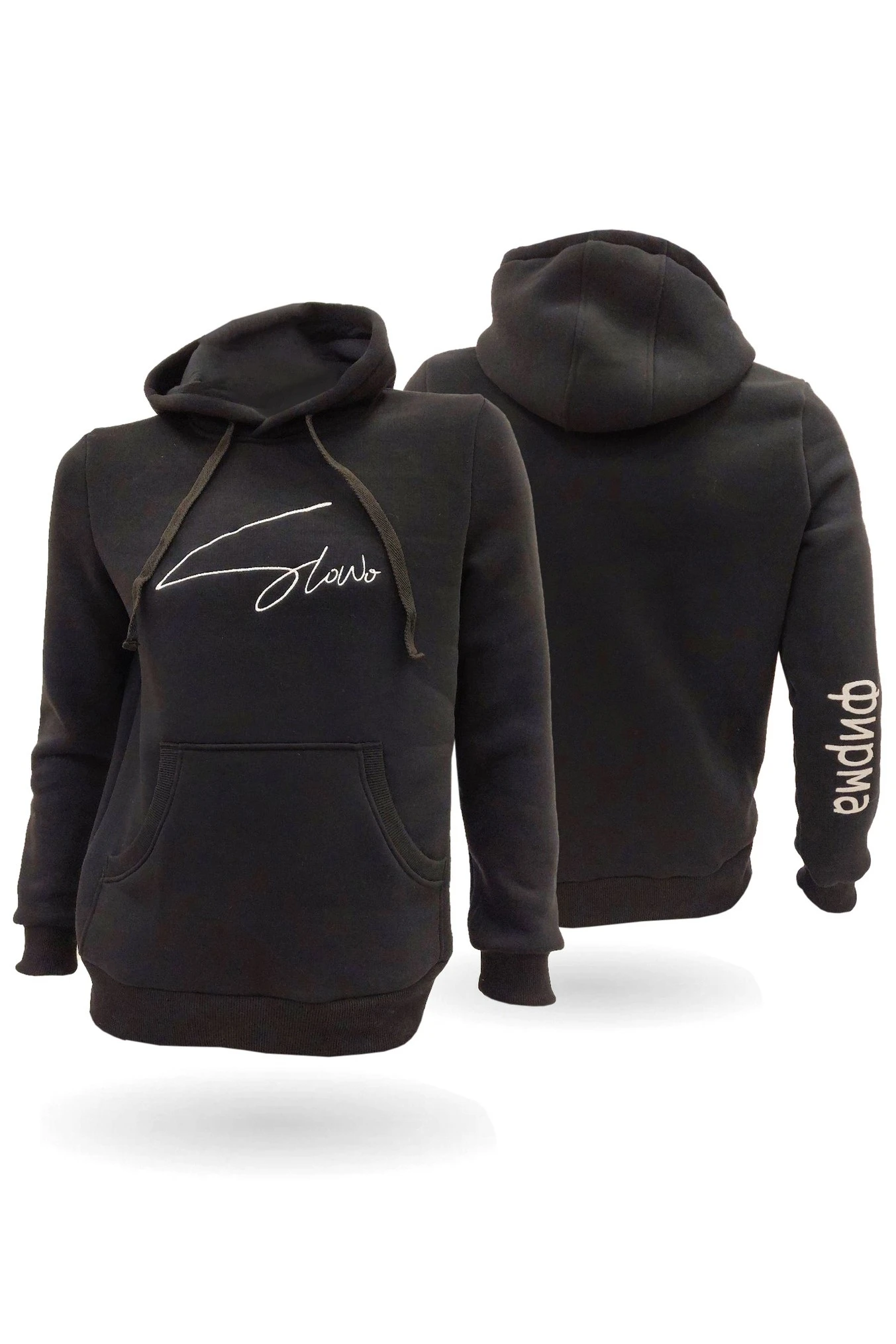 Худи Майк из футера унисекс, однотонный черный#6