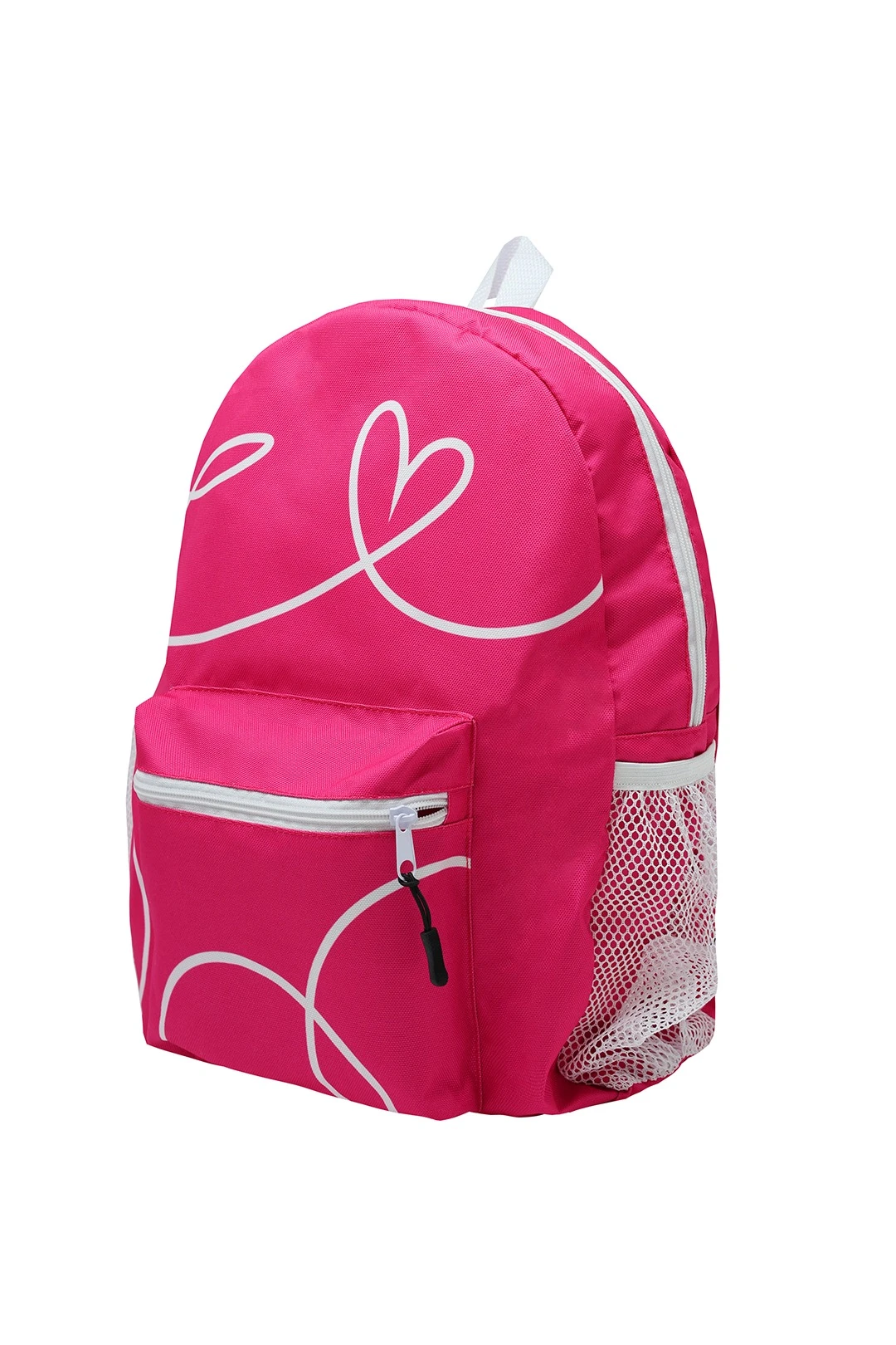 Купить рюкзак Кэрри мягкой формы 41х31х9,5 см, с полной запечаткой "Pink heart"