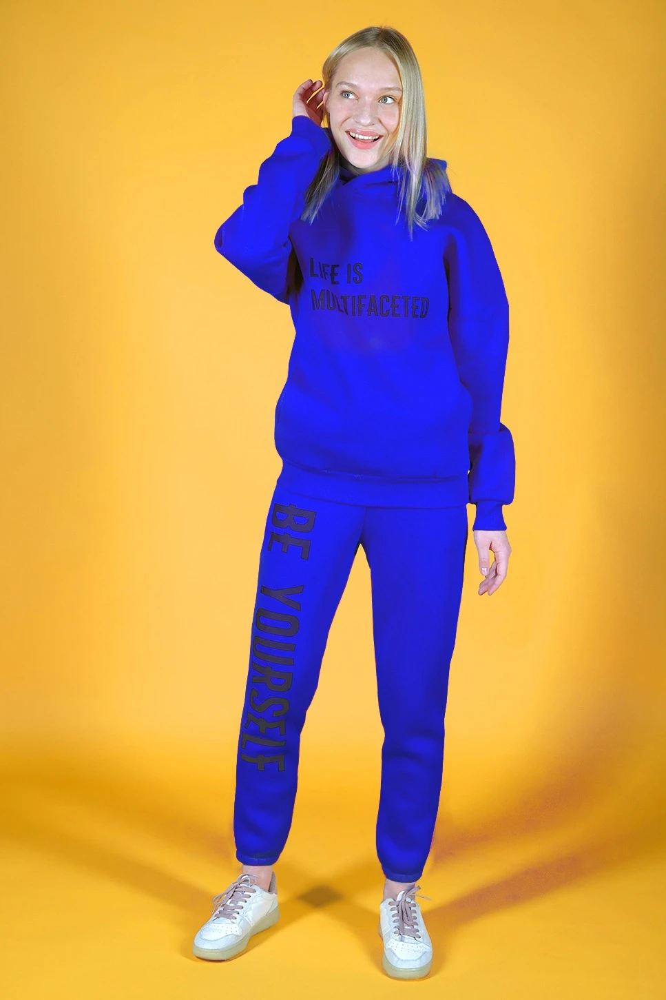 Худи Кинг из футера унисекс, однотонная синяя#1 Худи Кинг из футера унисекс, однотонная синяя#1