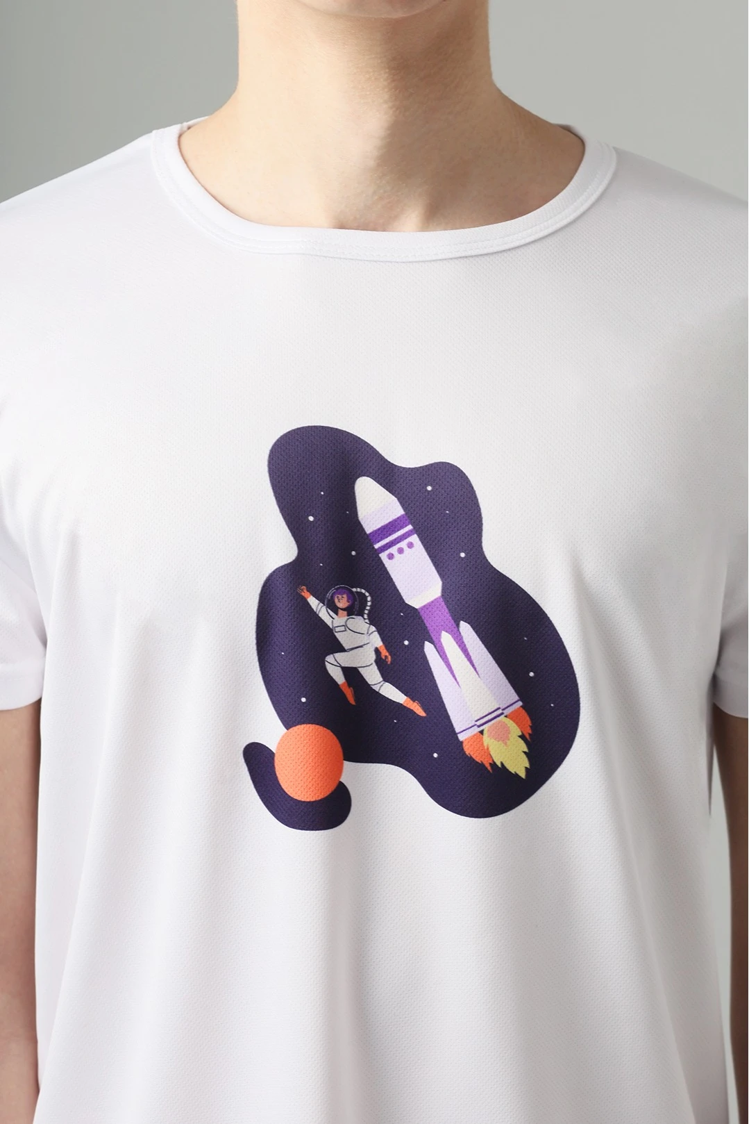 Футболка Джелл из ложной сетки унисекс, белая#3