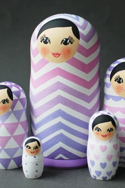 Матрешка с индивидуальной росписью, матовая 5 шт.