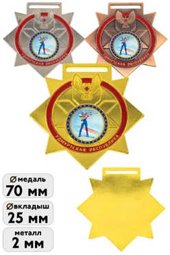 Купить медаль металлическая ИК7007 70мм с шильдом 25мм