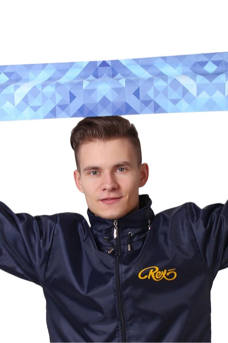 Шарф двухслойный легкий 15х100 см, с полной запечаткой "Polar Bears"#1