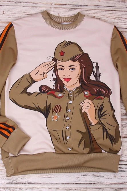 Свитшот Гарри унисекс из футера с полной запечаткой "Victory Day"#8 Свитшот Гарри унисекс из футера с полной запечаткой "Victory Day"#8