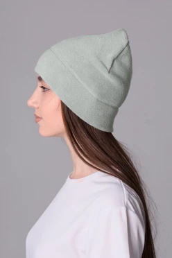 Купить шапку Бани флисовую однослойную взрослую, однотонную светло-серую