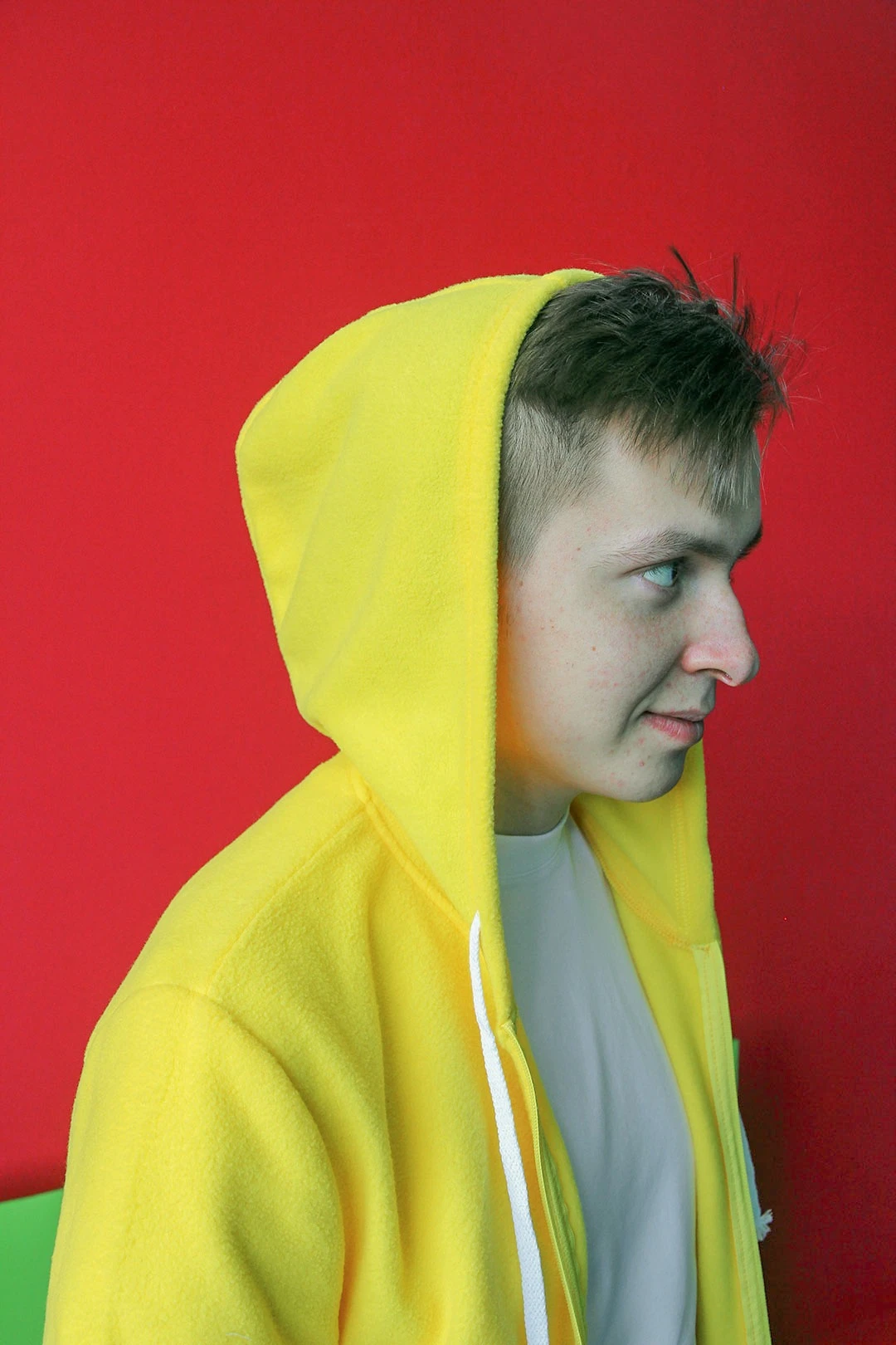 Толстовка Харисон флисовая с капюшоном унисекс, однотонная желтая#2 Толстовка Харисон флисовая с капюшоном унисекс, однотонная желтая#2