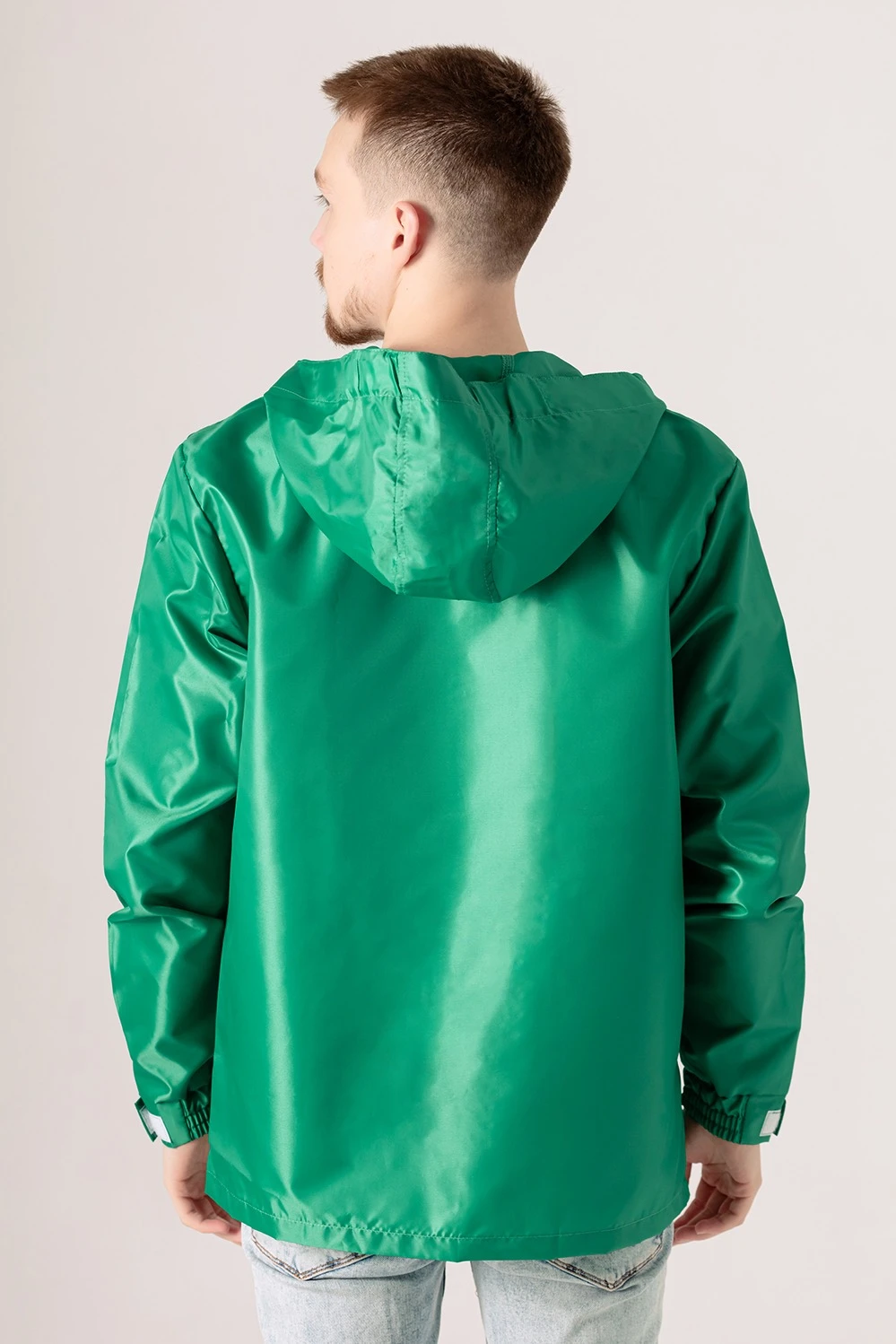 Ветровка Рэйн унисекс, однотонная зеленая#2