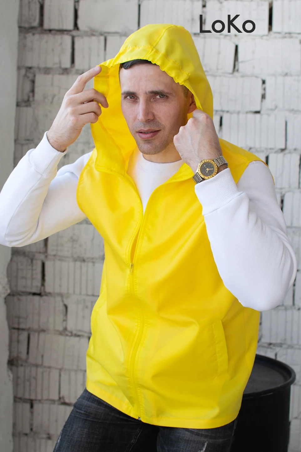 Жилет Профи с капюшоном унисекс, однотонный#2 Жилет Профи с капюшоном унисекс, однотонный#2