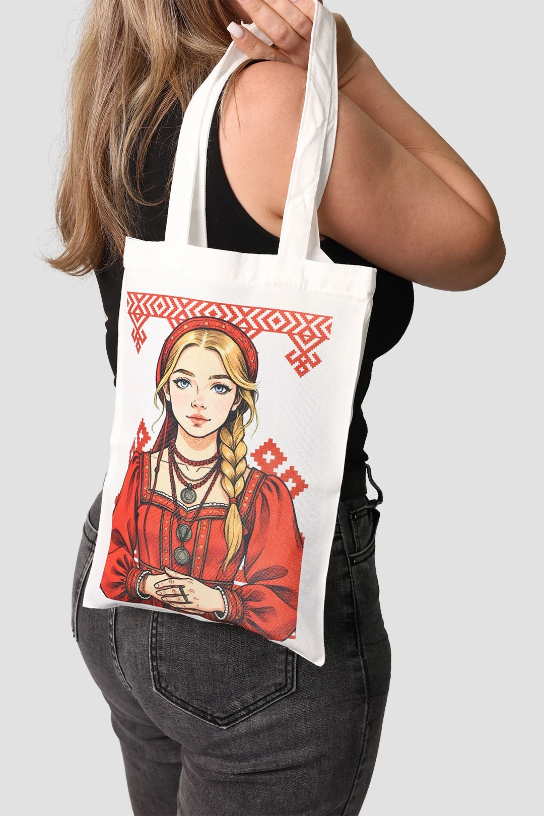 Купить сумку Румми из канваса 25х35 см, с принтом "Girl with a pattern" Купить сумку Румми из канваса 25х35 см, с принтом "Girl with a pattern"