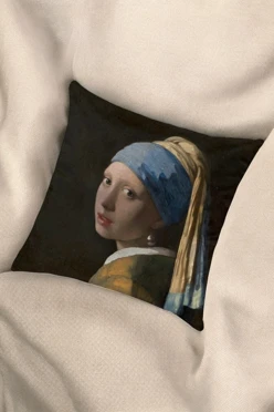 Купить подушку 45х45 см, с принтом "Lady with an earring "