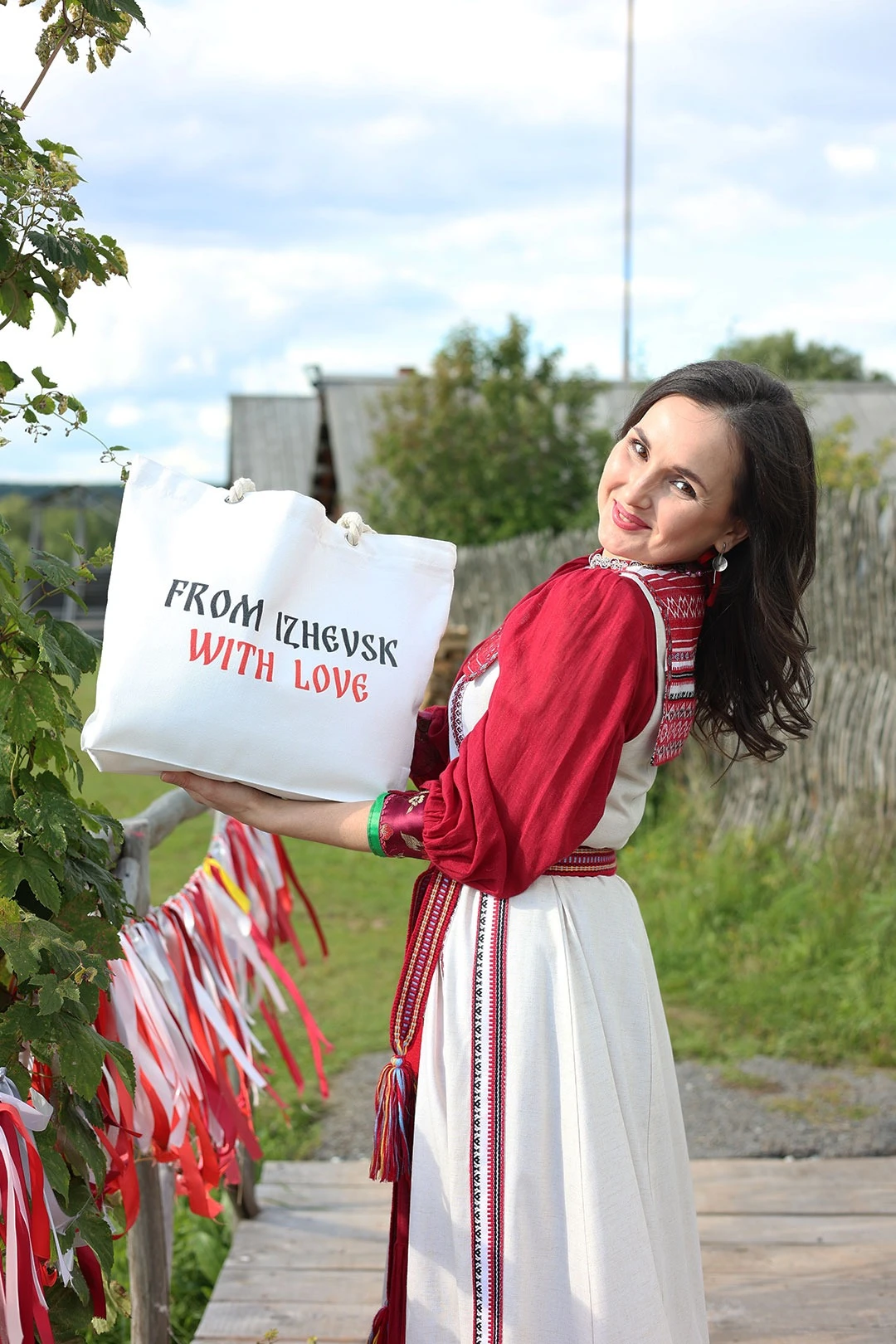 Сумка Бора из канваса 45х35х12 см, с принтом на двух сторонах "From Izhevsk"#2