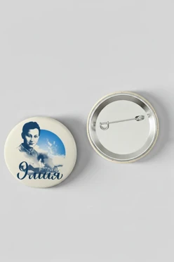 Значок закатной диаметр 37 мм, с принтом "Memory Through the Years"#1