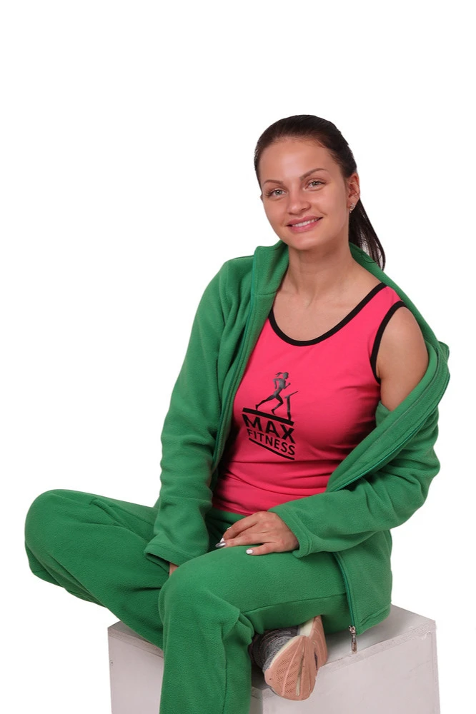 Толстовка Харисон флисовая без капюшона женская, однотонная "Max Fitness"#5