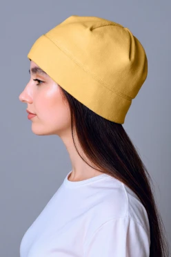 Купить шапку Вайт флисовую однослойную взрослую, однотонную бежевую