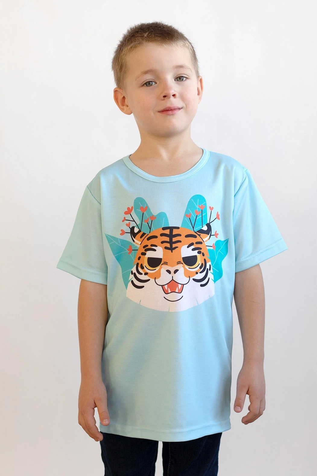 Футболка Гэлэкси детская из примы с полной запечаткой "Tiger"#3 Футболка Гэлэкси детская из примы с полной запечаткой "Tiger"#3