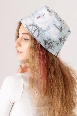 Купить панаму Сахара с узкими полями, с полной запечаткой "Fisherman"