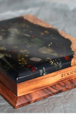 Шкатулка из дерева со смолой, 20х15х6 см#1