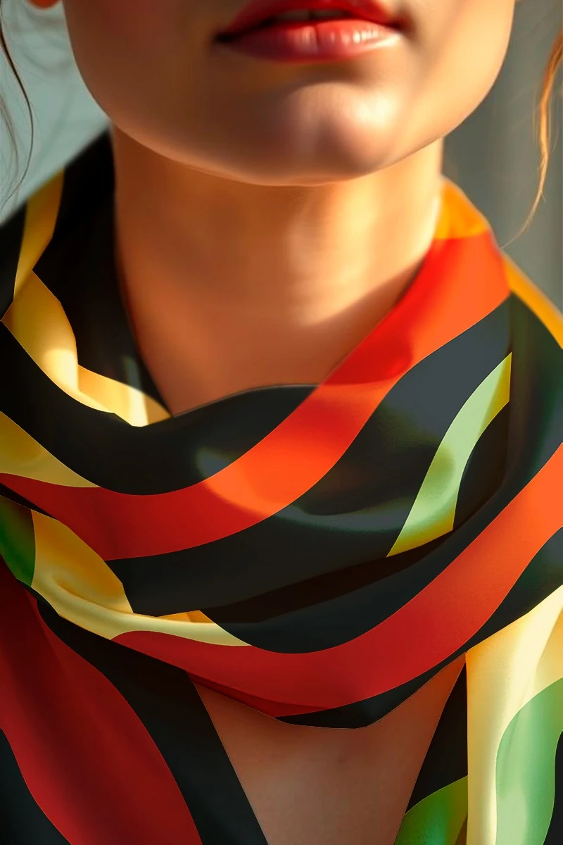 Купить платок Шанель 80х80 см, с полной запечаткой "Tiger color"