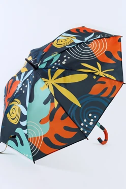 Зонт-трость Мэри с деревянной ручкой однослойный, с полной запечаткой#1