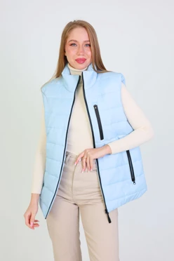 Купить жилет Эмбер на синтепоне со стежкой унисекс, однотонный голубой