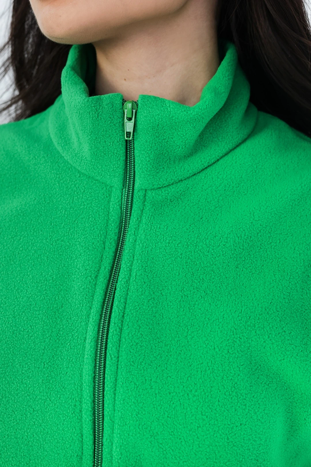 Жилет Браво флисовый без капюшона унисекс, однотонный зеленый#6