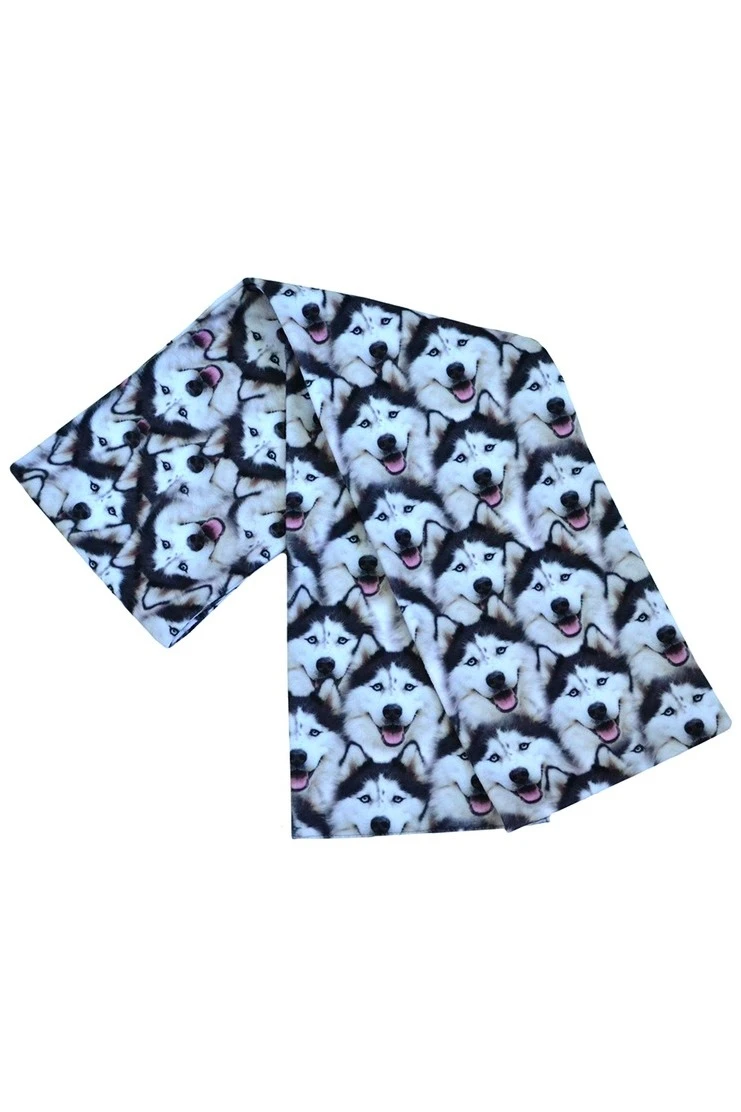 Шарф двухслойный утепленный 15х150 см, с полной запечаткой "Husky"#7