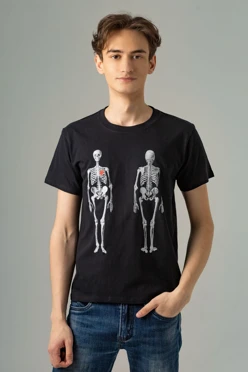 Купить футболку Мэдисон унисекс, однотонную "Два скелета"