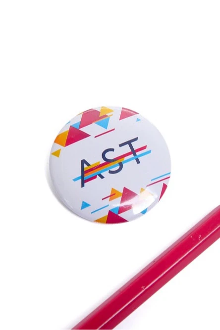 Значок закатной диаметр 37 мм, с печатью#12