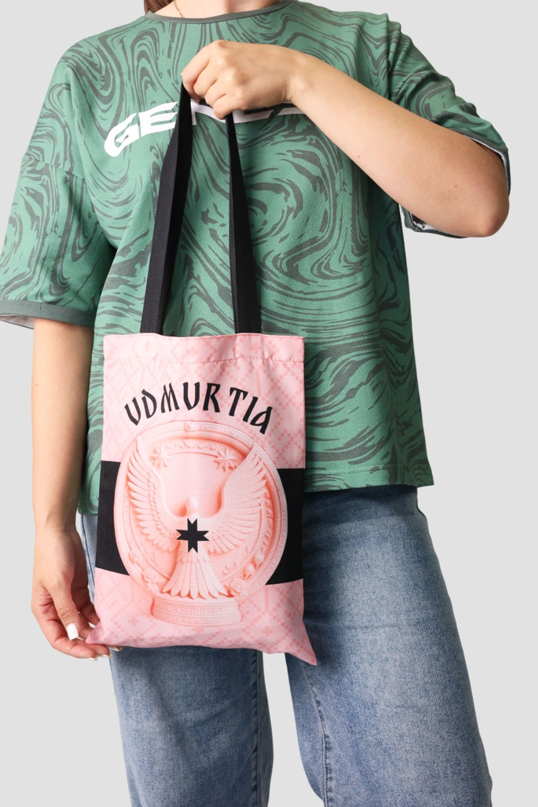 Сумка Лайт из габардина 25х35 см, с принтом "Udmurtia"#1 Сумка Лайт из габардина 25х35 см, с принтом "Udmurtia"#1