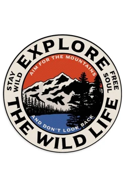 Купить Шеврон Круг печатный из габардина 10х10 см "Explore the wild life"