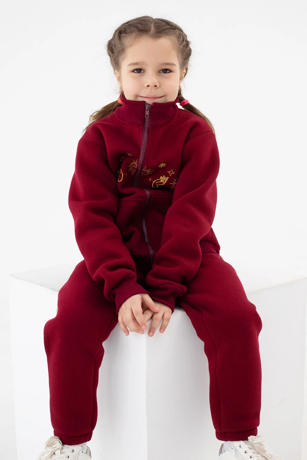 Купить брюки Хит из футера детские темно-красные