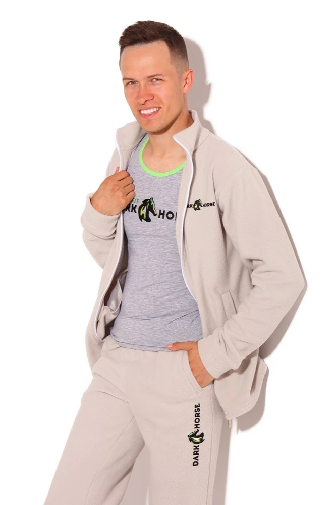 Толстовка Харисон флисовая без капюшона унисекс, однотонная#1